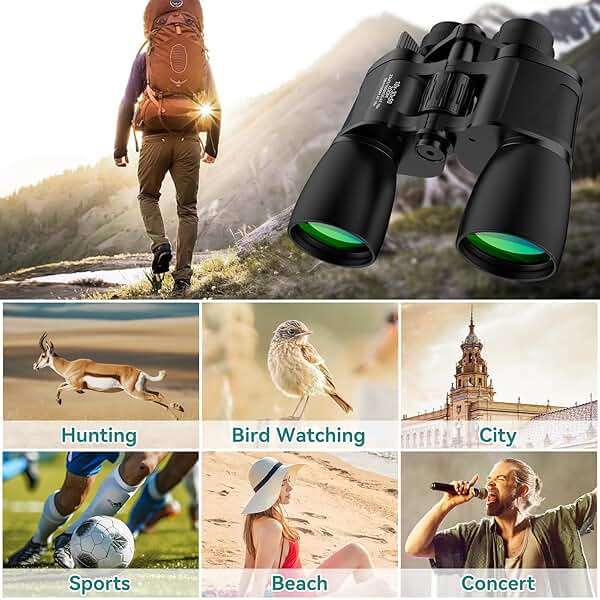 MLight 10-30X50 Zoom Binoculars for Adults, High Powered Military Binoculars for Bird Watching, Hunting, Outdoor, Hiking, Concerts Large View, Waterproof, BK7 Prism, FMC Lens, Low Light Night Vision - Image 2
