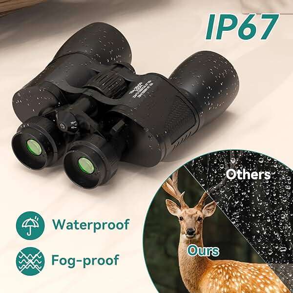 MLight 10-30X50 Zoom Binoculars for Adults, High Powered Military Binoculars for Bird Watching, Hunting, Outdoor, Hiking, Concerts Large View, Waterproof, BK7 Prism, FMC Lens, Low Light Night Vision - Image 7