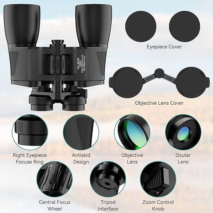 MLight 10-30X50 Zoom Binoculars for Adults, High Powered Military Binoculars for Bird Watching, Hunting, Outdoor, Hiking, Concerts Large View, Waterproof, BK7 Prism, FMC Lens, Low Light Night Vision - Image 8