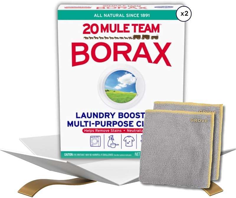 20 Mule Team Borax Detergent Booster and Household Cleaner Powder 4 lb Bundle with Microfiber Cloth - Boosts Detergent Power -Controls Odors - Softens Water - All-Natural Cleaning - (4 Items) - Image 1