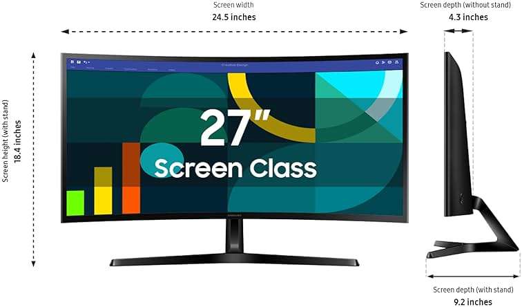 Samsung 27" Essential S3 (S36GD) Series FHD 1800R Curved Computer Monitor, 100Hz, Game Mode, Advanced Eye Comfort, HDMI and D-sub Ports, LS27D366GANXZA, 2024 - Image 3