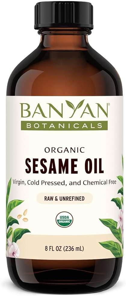 Banyan Botanicals Sesame Oil – Organic & Unrefined Sesame Oil for Skin, Body, Hair & More – Multiple Sizes – 8 oz – Non GMO Sustainably Sourced Vegan - Image 1