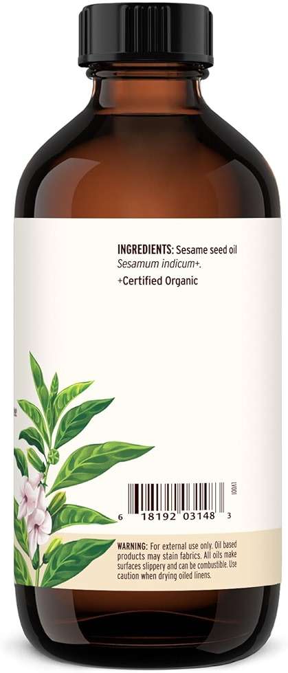 Banyan Botanicals Sesame Oil – Organic & Unrefined Sesame Oil for Skin, Body, Hair & More – Multiple Sizes – 8 oz – Non GMO Sustainably Sourced Vegan - Image 9