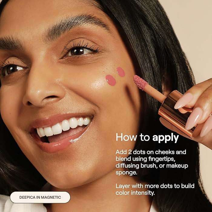 Live Tinted Blush Crush - Creamy Liquid Blush for All Skin Tones, Skincare-Powered With Peony Extract, Aai Fruit Oil, and Vitamin C Infused, 1 oz - Emotionally Unavailable- Dusty Rose - Image 6