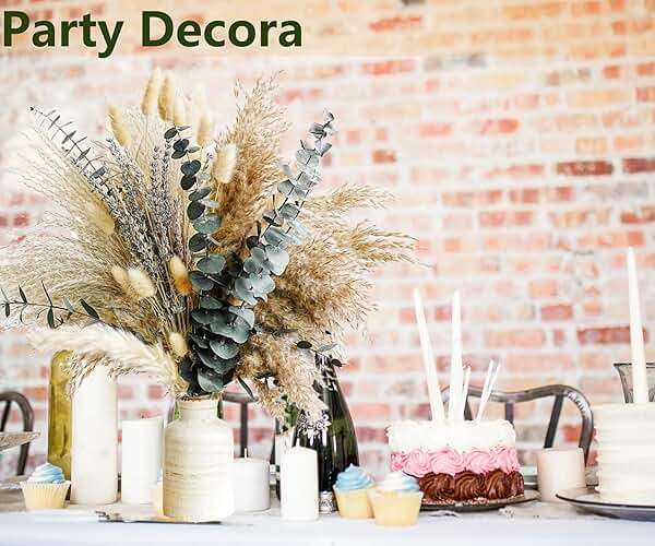 Green Pampas Grass Boho Bouquet – Exquisite Lavender and Eucalyptus Dried Flower Arrangements for Western Boho Decor – Rustic Flowers for Your Bohemian Home, Bedroom, and Wedding Table Décor - Image 2