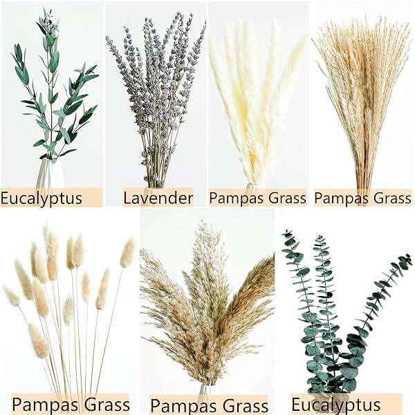 Green Pampas Grass Boho Bouquet – Exquisite Lavender and Eucalyptus Dried Flower Arrangements for Western Boho Decor – Rustic Flowers for Your Bohemian Home, Bedroom, and Wedding Table Décor - Image 4