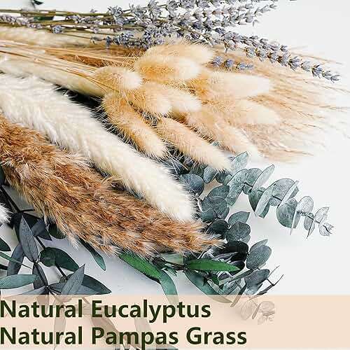 Green Pampas Grass Boho Bouquet – Exquisite Lavender and Eucalyptus Dried Flower Arrangements for Western Boho Decor – Rustic Flowers for Your Bohemian Home, Bedroom, and Wedding Table Décor - Image 5