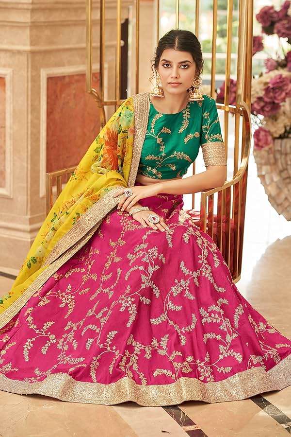 QLUVA Lehenga Choli for Women Indian Style Party wear Dresses Diwali-Navratri Special Lehenga for Women Cultural2 - Image 2