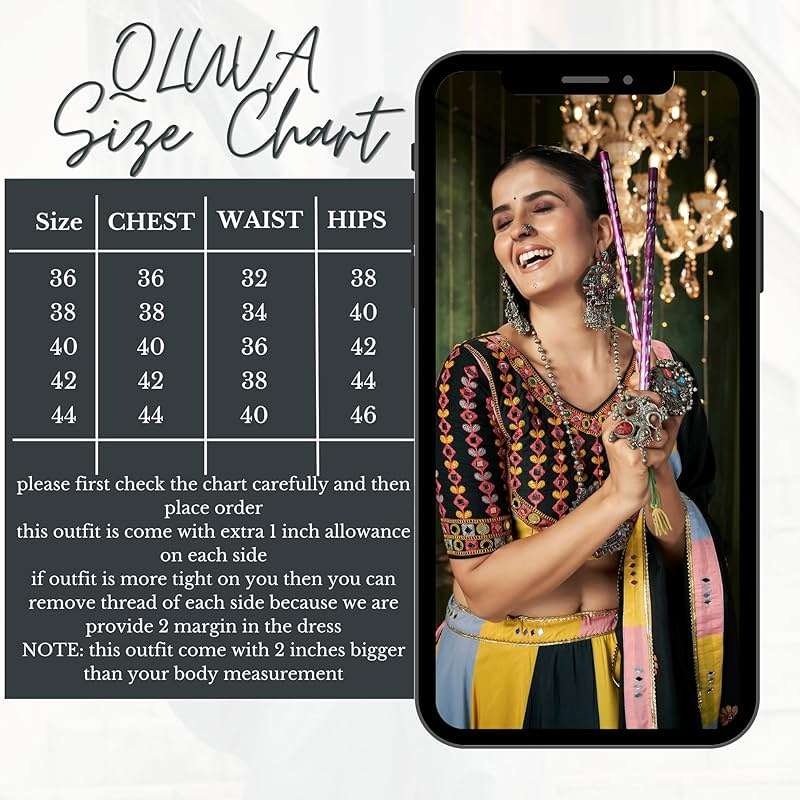 QLUVA Lehenga Choli for Women Indian Style Party wear Dresses Diwali-Navratri Special Lehenga for Women Cultural2 - Image 3