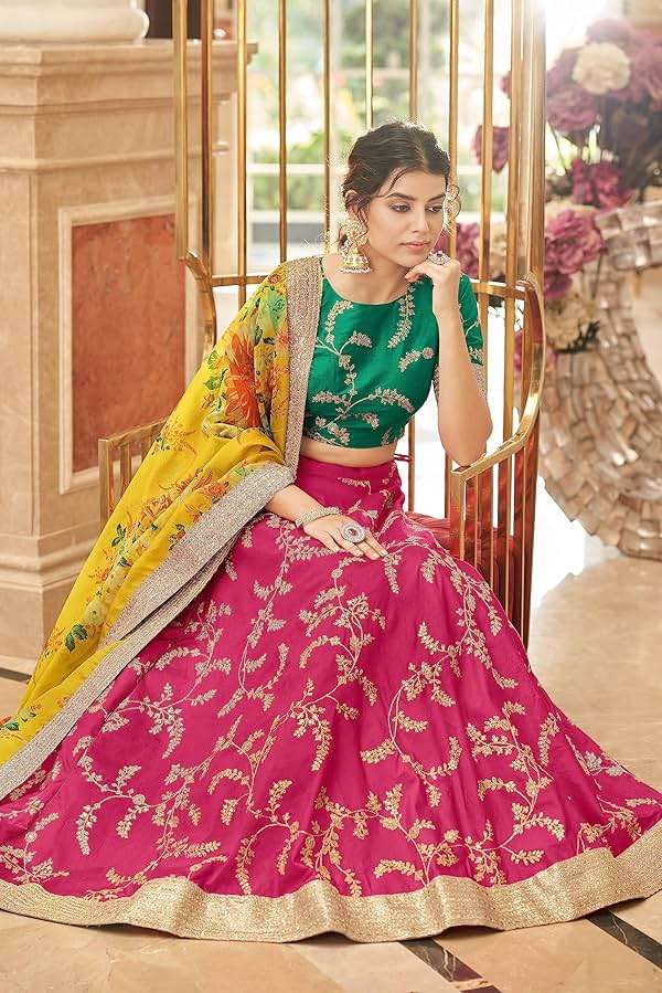 QLUVA Lehenga Choli for Women Indian Style Party wear Dresses Diwali-Navratri Special Lehenga for Women Cultural2 - Image 4
