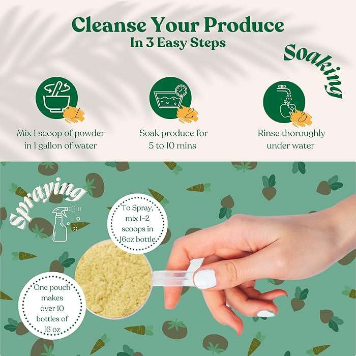 Natures Produce Wash, Fruit and Vegetable Wash, Removes Unwanted Residue, Extends Produce Life, Fruit Cleaner. 3 Months Supply or Makes 10+ Spray 16 oz Bottles - Image 7