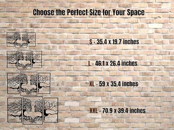 VAILLA Tree of Life Wall Wooden Art Abstract Tree Man Woman Face Large 3D Wooden Wall Decor Set of 3 Hanging Sculpture Modern Home Decoration 3D Textured Sculptures for Living Room Bedroom Office Dinnig Room - Image 6