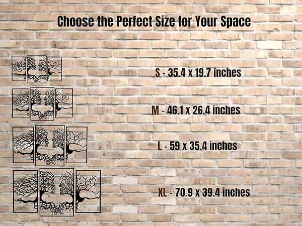 VAILLA Tree of Life Wall Wooden Art Abstract Tree Man Woman Face Large 3D Wooden Wall Decor Set of 3 Hanging Sculpture Modern Home Decoration 3D Textured Sculptures for Living Room Bedroom Office Dinnig Room - Image 7
