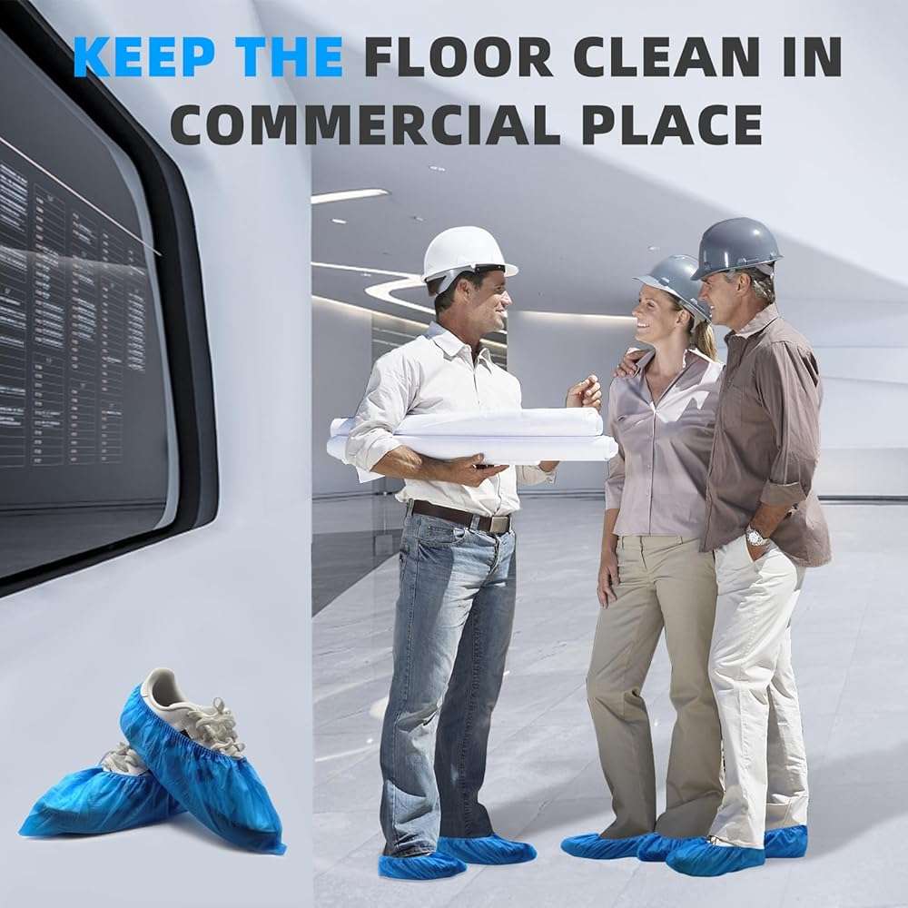 Cheelyvin.H Blue Disposable Shoe Booties Covers Non Slip with Fabric Storage Box, Waterproof Shoe Protector Cover for Indoors Reusable (100) - Image 6