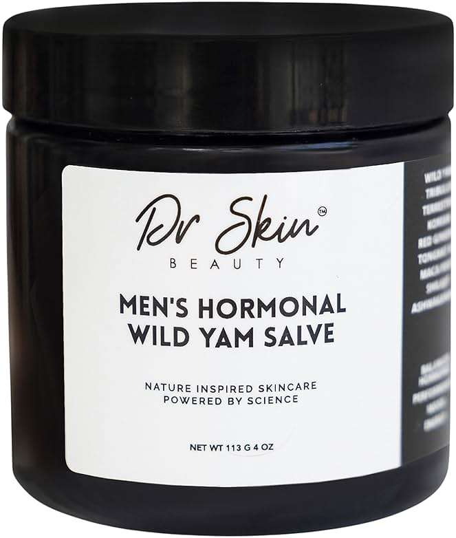 Dr. Skin Men's Organic Wild Yam Cream for Hormone Balance - Natural T-Booster with Korean Ginseng & Tongkat Ali - Added Ashwagandha to Boost Energy, Stamina, Endurance & Strength - 4oz, Made in USA - Image 1