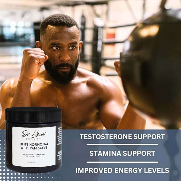 Dr. Skin Men's Organic Wild Yam Cream for Hormone Balance - Natural T-Booster with Korean Ginseng & Tongkat Ali - Added Ashwagandha to Boost Energy, Stamina, Endurance & Strength - 4oz, Made in USA - Image 4