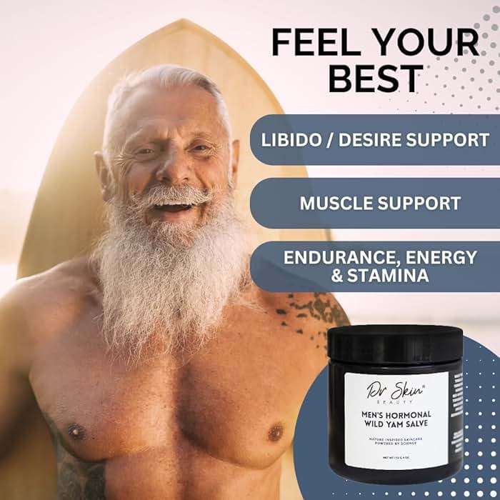 Dr. Skin Men's Organic Wild Yam Cream for Hormone Balance - Natural T-Booster with Korean Ginseng & Tongkat Ali - Added Ashwagandha to Boost Energy, Stamina, Endurance & Strength - 4oz, Made in USA - Image 5