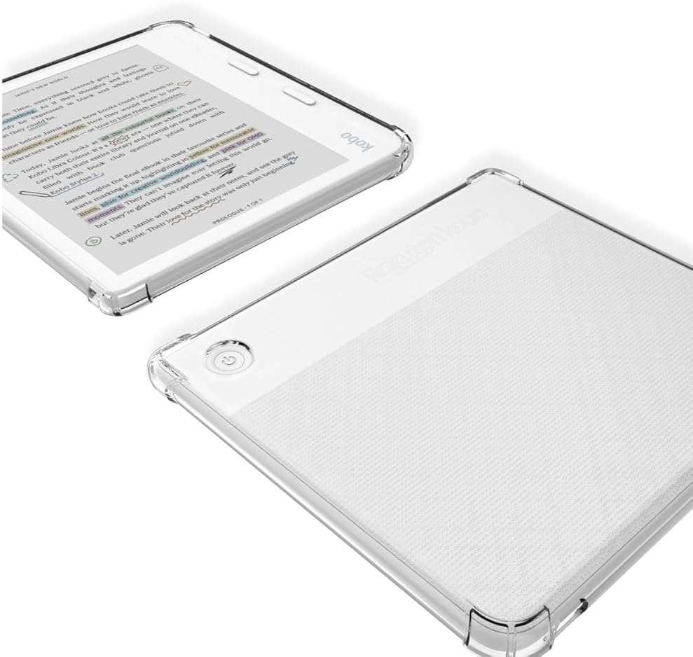 Clear Case for Kobo Libra Colour and Screen Protector, Libra Color Ereader Case E-Reader 7 Inch Reinforced Corners Skin TPU Sleeve 2024 Matte Screen Protection - Image 5