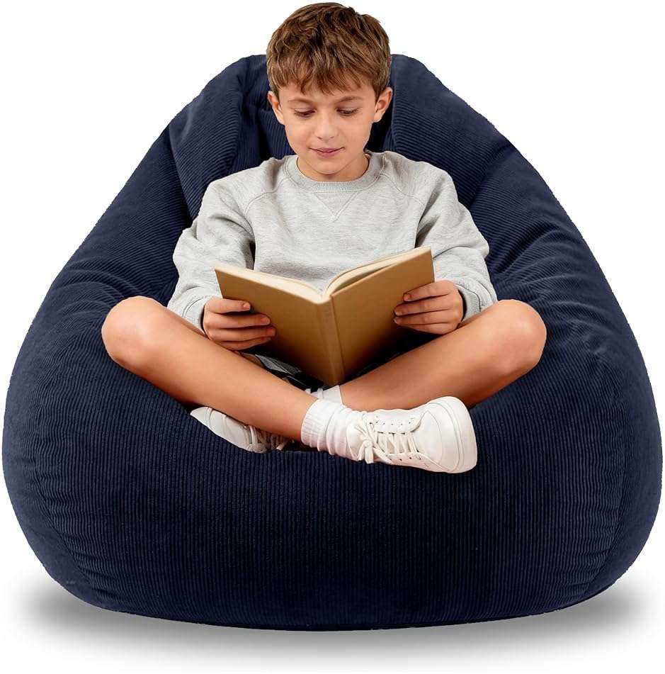 Gurxien Bean Bag Chairs for Kids Chair Round Sofa Memory Foam Filling Reading Gaming Sofa for Living Room Bedroom - Image 1