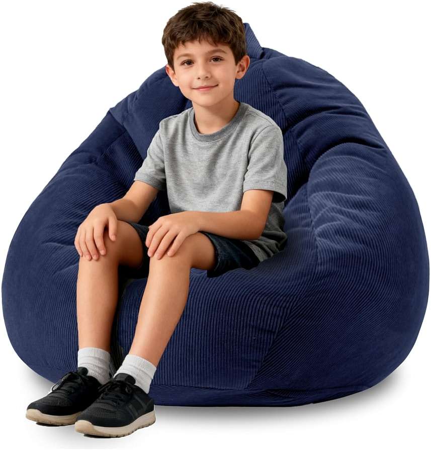 Gurxien Bean Bag Chairs for Kids Chair Round Sofa Memory Foam Filling Reading Gaming Sofa for Living Room Bedroom - Image 3