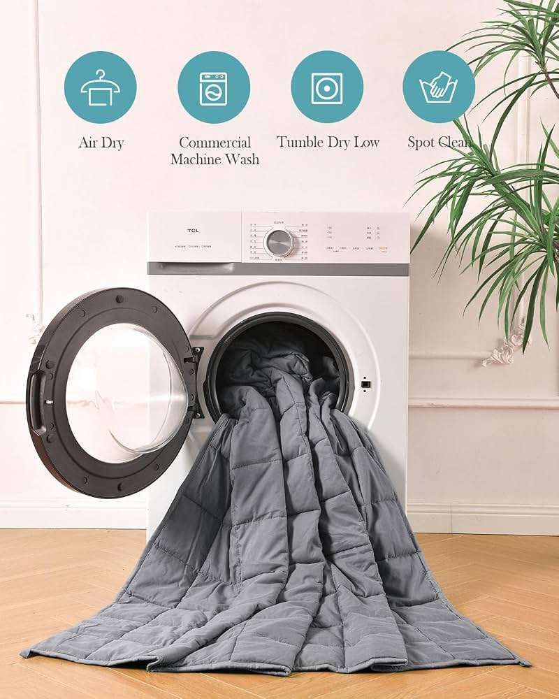 Topblan Weighted Blanket for Adults 20lbs, Soft Cooling Breathable Weighted Throw for Sleeping, Machine Washable Heavy Blanket with Glass Beads for Summer, Sofa Bed, 60"x80" Queen Size - Image 6