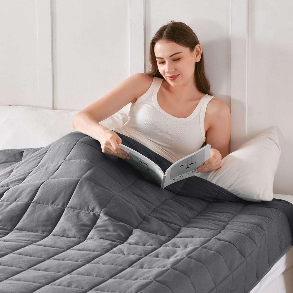 Topblan Weighted Blanket for Adults 20lbs, Soft Cooling Breathable Weighted Throw for Sleeping, Machine Washable Heavy Blanket with Glass Beads for Summer, Sofa Bed, 60"x80" Queen Size - Image 7