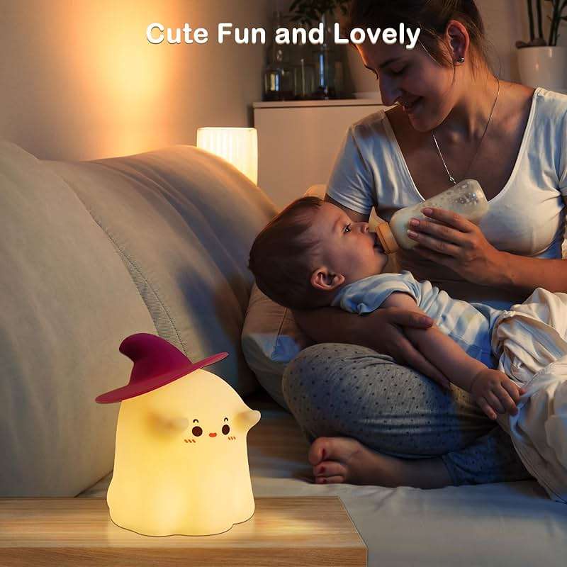 Eelexa Halloween Ghost Night Lights for Kids: Cute Lamp Rechargeable Toddler Baby Night Light with Timer, Adjustable Brightness, Ideal Holiday Season Gift Choice Home Decor (Ghost LAMP) - Image 3