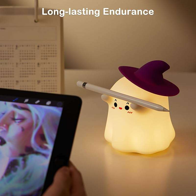 Eelexa Halloween Ghost Night Lights for Kids: Cute Lamp Rechargeable Toddler Baby Night Light with Timer, Adjustable Brightness, Ideal Holiday Season Gift Choice Home Decor (Ghost LAMP) - Image 5