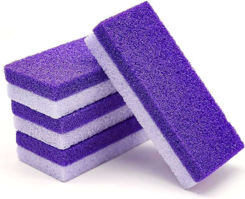 lenpestia Foot Pumice Stone 4 Pack Pedicure Stone for Feet Pumice Sponge for Feet Callus Remover and Scrubber Double Sided Pedicure Foot Pumice Stone for Feet and Heels Callus and Dead Skins (Purple) - Image 1