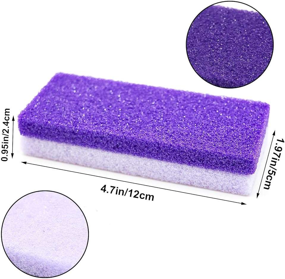 lenpestia Foot Pumice Stone 4 Pack Pedicure Stone for Feet Pumice Sponge for Feet Callus Remover and Scrubber Double Sided Pedicure Foot Pumice Stone for Feet and Heels Callus and Dead Skins (Purple) - Image 2
