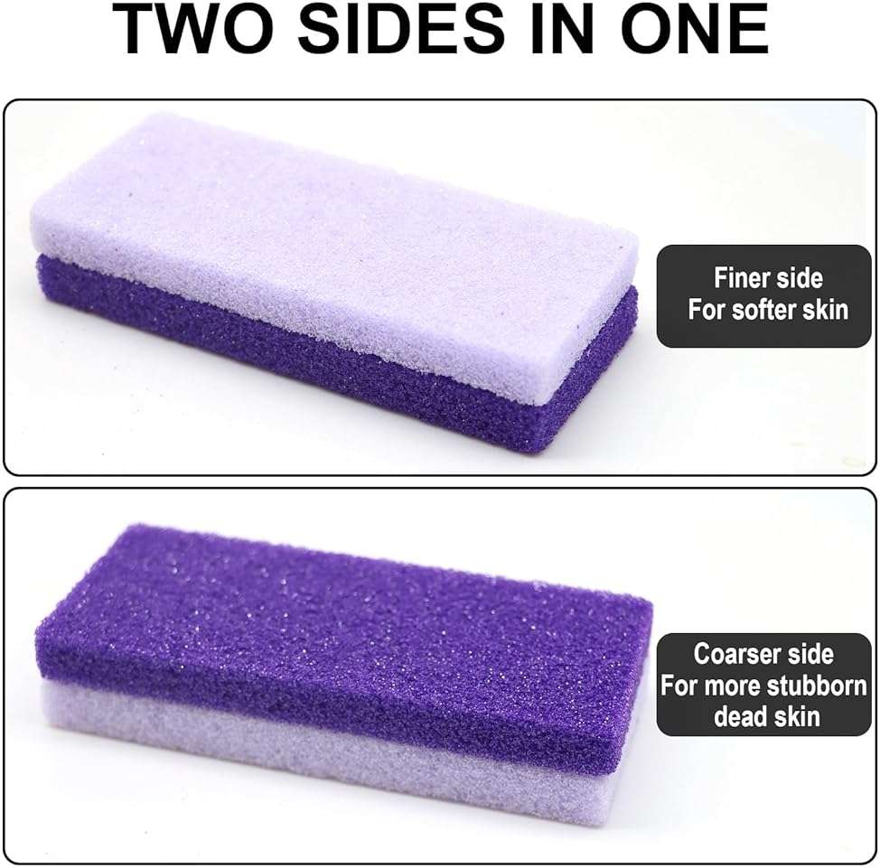lenpestia Foot Pumice Stone 4 Pack Pedicure Stone for Feet Pumice Sponge for Feet Callus Remover and Scrubber Double Sided Pedicure Foot Pumice Stone for Feet and Heels Callus and Dead Skins (Purple) - Image 3
