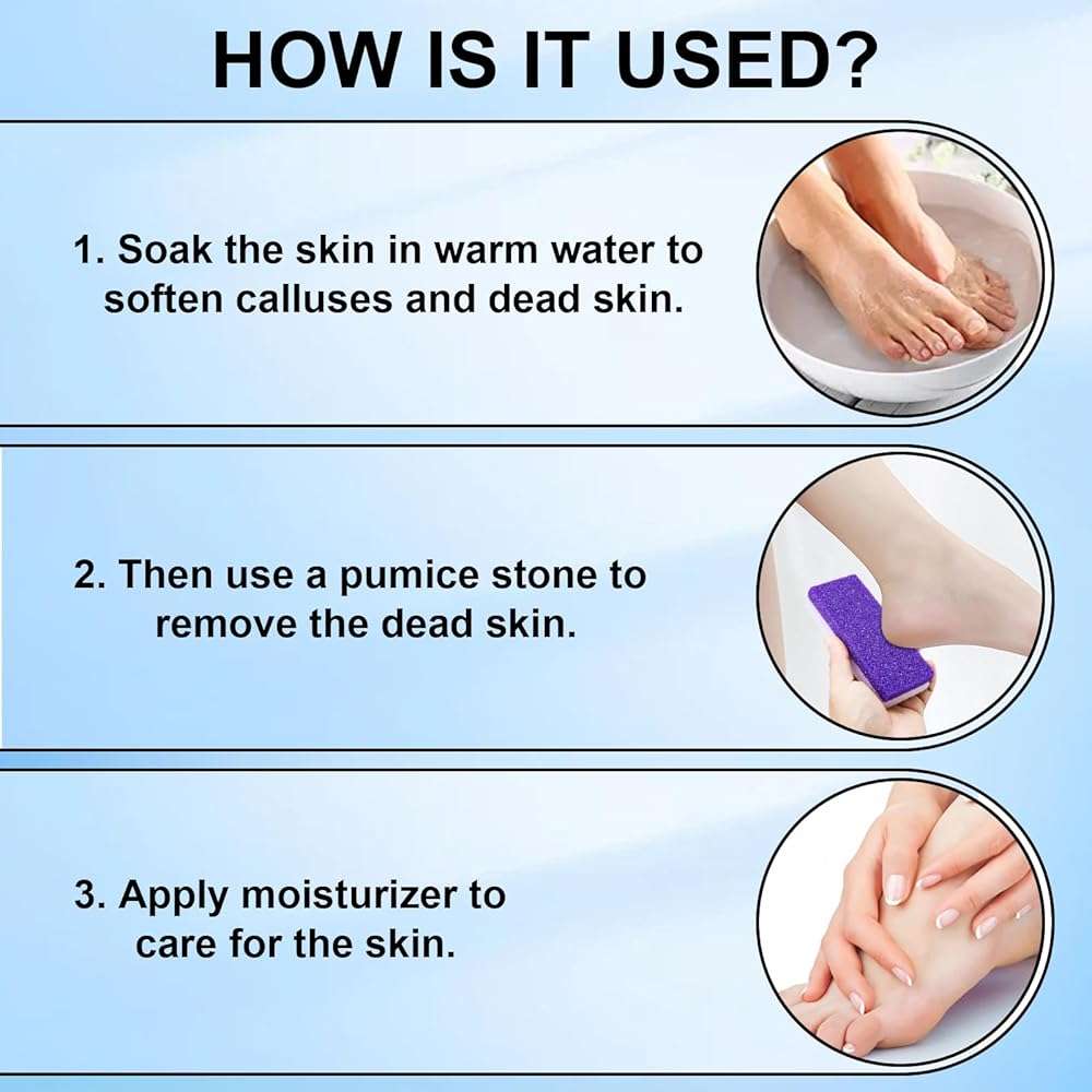 lenpestia Foot Pumice Stone 4 Pack Pedicure Stone for Feet Pumice Sponge for Feet Callus Remover and Scrubber Double Sided Pedicure Foot Pumice Stone for Feet and Heels Callus and Dead Skins (Purple) - Image 7