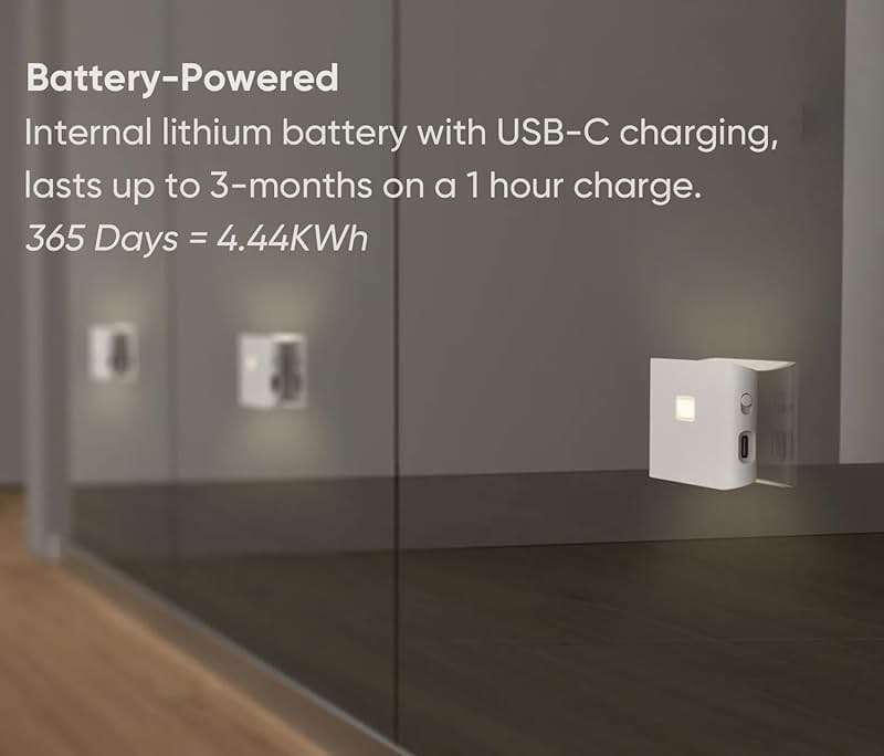 Wyze Lifestyle Rechargeable Night Lights with Dusk to Dawn & Motion Sensors, Warm & Soft White Stair Lights for Bathroom, Hallway, Linkable, Magnetic Mount, 6 Pack - Image 5