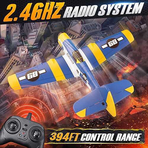BEZGAR HQ089 RC Plane, Drones for Kids, 6-axis Gyro Remote Control Airplane, RC Helicopter, Easy Control for Beginners Toys with Colorful LED Navigation Lights - Image 3