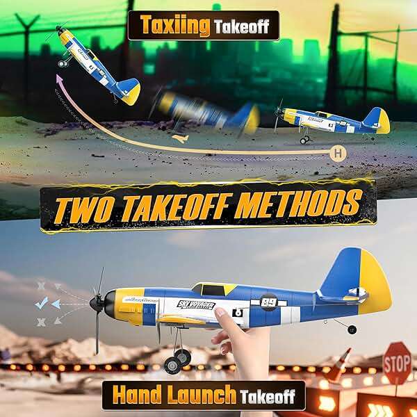 BEZGAR HQ089 RC Plane, Drones for Kids, 6-axis Gyro Remote Control Airplane, RC Helicopter, Easy Control for Beginners Toys with Colorful LED Navigation Lights - Image 5