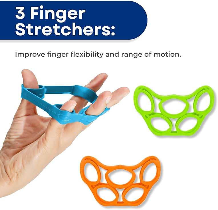 RMS Hand Grip Strengthener, Finger Exerciser, Grip Strength Trainer 6 Pieces Kit for Finger, Wrist, Carpal Tunnel, Arthritis Pain Relief. Stress Relief - Occupational Equipment for Disabled - Image 3