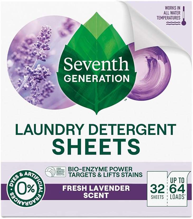 Seventh Generation Lavender Laundry Sheets, 32 CT - Image 1