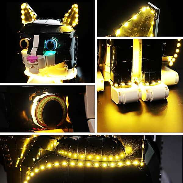 BRICKSHINING LED Lighting Compatible with Lego Tuxedo Cat 21349, Light Kit Compatible with Lego 21349, Giving Light to Model, NOT Included The Model Set(Classic Edition) - Image 3