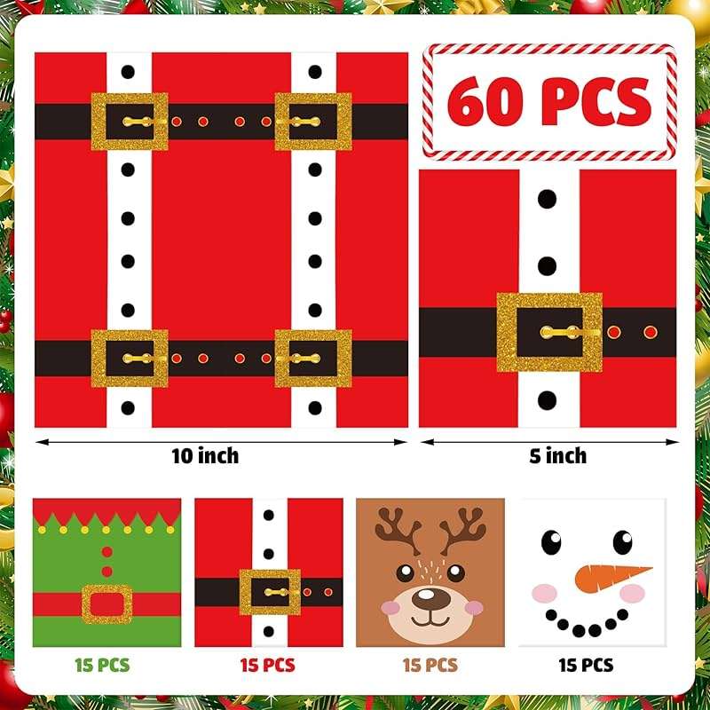 Christmas Cocktail Napkins Disposable Christmas Paper Napkins 3 Ply Xmas Party Dinner Napkin Decorative Beverage Napkin for Xmas Winter Holiday Kitchen Bathroom Party Supplies, 60 Pcs - Image 2