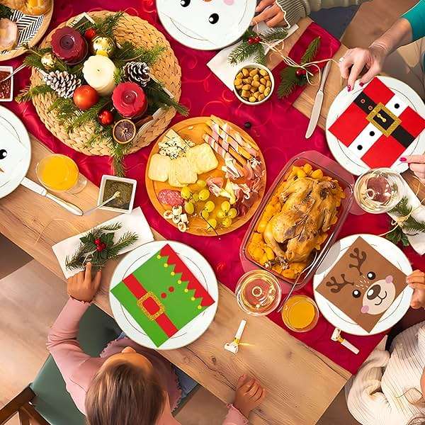 Christmas Cocktail Napkins Disposable Christmas Paper Napkins 3 Ply Xmas Party Dinner Napkin Decorative Beverage Napkin for Xmas Winter Holiday Kitchen Bathroom Party Supplies, 60 Pcs - Image 5