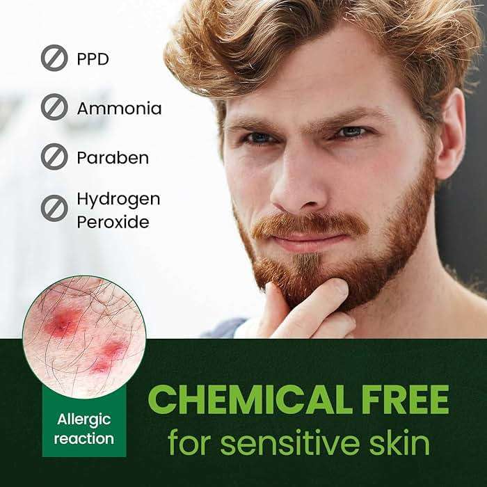 Herb For Men Mustache & Beard Dye (Deep Brown, 1 Pack), PPD-Free Ammonia-Free, Vegan with Natural Ingredients, Gentle for Sensitive Skin, No Skin Irritation - Image 3