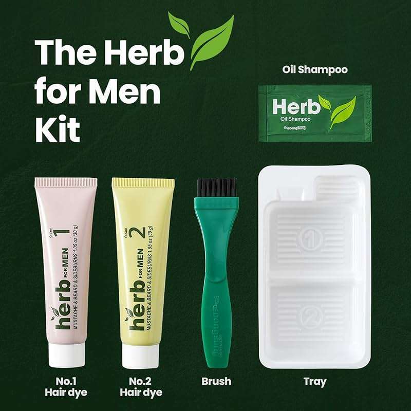 Herb For Men Mustache & Beard Dye (Deep Brown, 1 Pack), PPD-Free Ammonia-Free, Vegan with Natural Ingredients, Gentle for Sensitive Skin, No Skin Irritation - Image 5