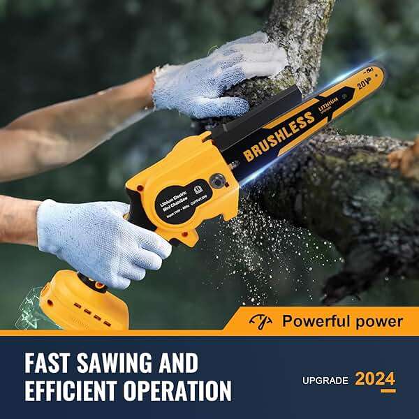 Cordless Mini Chainsaw 8 Inch for Dewalt 20V MAX Battery Powered (NO Battery), Electric Chainsaw, Cordless Hand Chainsaw, Portable Small Rechargeable Pruning Chain Saw for Wood Cut Tree Trimming - Image 4