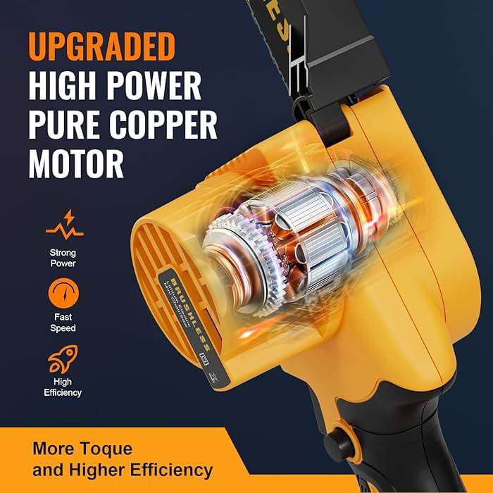 Cordless Mini Chainsaw 8 Inch for Dewalt 20V MAX Battery Powered (NO Battery), Electric Chainsaw, Cordless Hand Chainsaw, Portable Small Rechargeable Pruning Chain Saw for Wood Cut Tree Trimming - Image 6