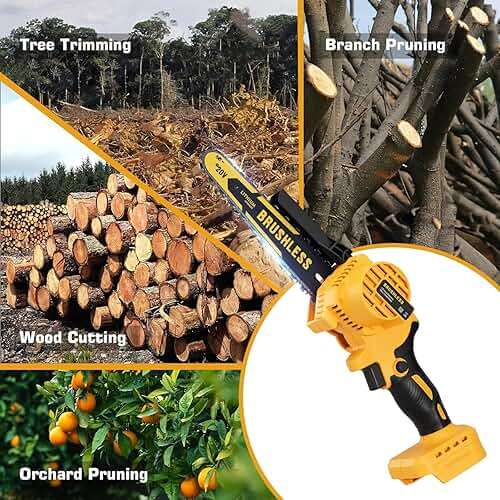 Cordless Mini Chainsaw 8 Inch for Dewalt 20V MAX Battery Powered (NO Battery), Electric Chainsaw, Cordless Hand Chainsaw, Portable Small Rechargeable Pruning Chain Saw for Wood Cut Tree Trimming - Image 7