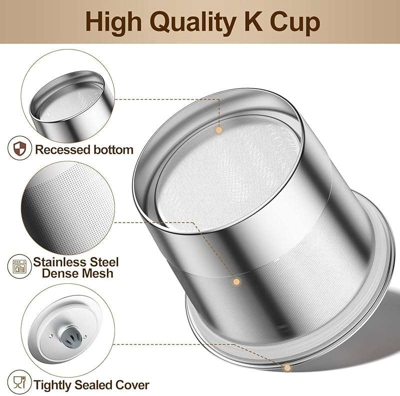 RETHONE Reusable K Cups for Keurig 1.0 & 2.0 - Stainless Steel Coffee Pods, Refillable Ground Coffee Pods(2 pack) - Image 4