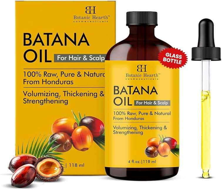 Botanic Hearth Batana Oil for Hair Growth & Hair Treatment Oils 4 Fl Oz | Dr Sebi Inspired, 100% Raw & Pure Batana Oil | Scalp & Hair Treatment for Thickness & Strength | All Hair Types - Image 1