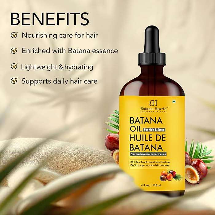 Botanic Hearth Batana Oil for Hair Growth & Hair Treatment Oils 4 Fl Oz | Dr Sebi Inspired, 100% Raw & Pure Batana Oil | Scalp & Hair Treatment for Thickness & Strength | All Hair Types - Image 2