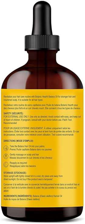 Botanic Hearth Batana Oil for Hair Growth & Hair Treatment Oils 4 Fl Oz | Dr Sebi Inspired, 100% Raw & Pure Batana Oil | Scalp & Hair Treatment for Thickness & Strength | All Hair Types - Image 8