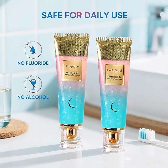 BodyAccel Niacinamide Whitening Toothpaste, Niacinamide Intensive Whitening Toothpaste with Natural Gentle Care Deep Stain Removal Clean Peach Flavor, Improves Gum Health, Fresh Breath (1) - Image 7